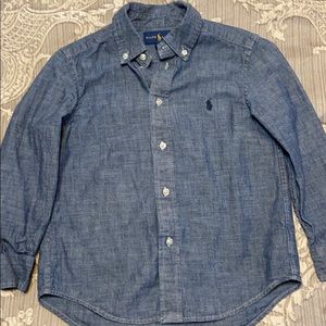 Boys Dark Chambray Ralph Lauren Button Down
